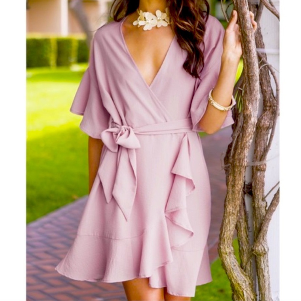She + Sky lavender wrap dress Medium